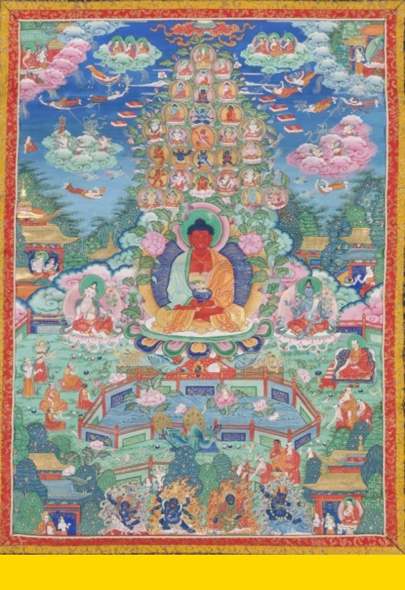 阿弥陀佛佛像，光明与慈悲，助力于朦胧